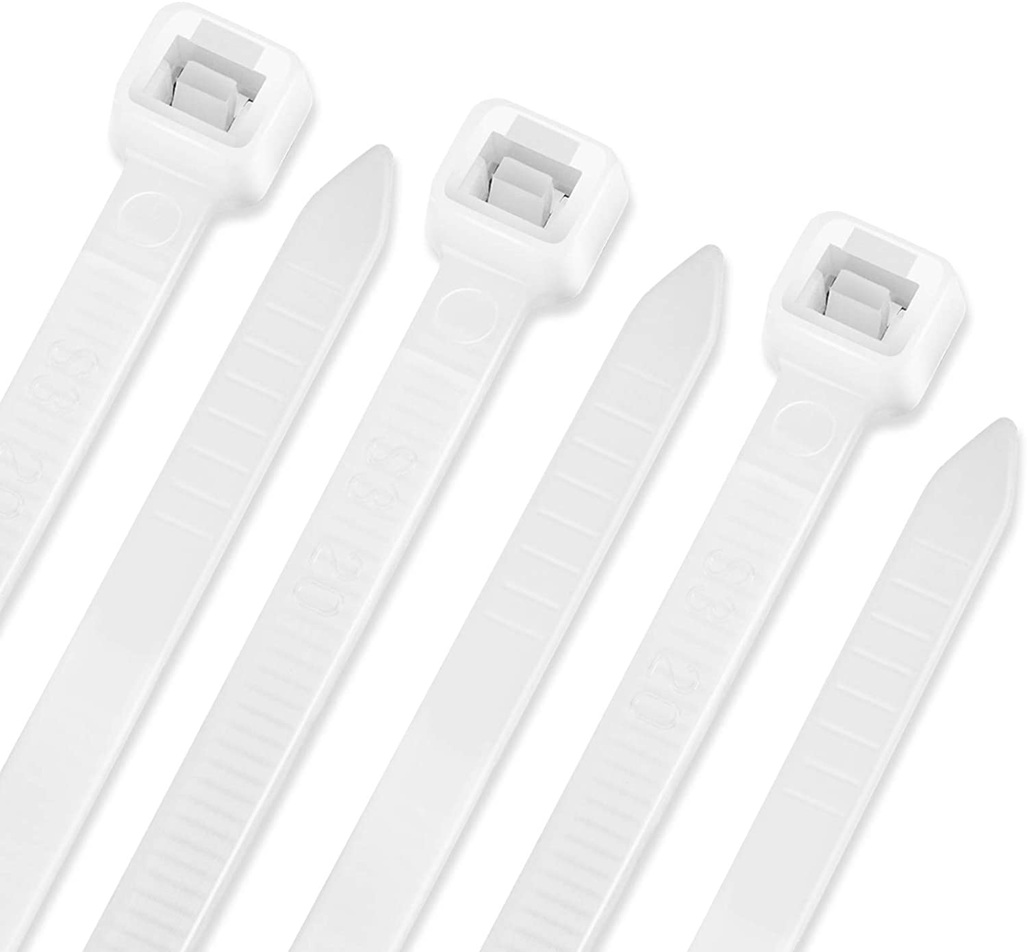 Cable Zip Ties, Nylon Zip Ties Self-locking Wire Tie Wraps UV & Heat Resistant – 6 Inch White(500 Pack)